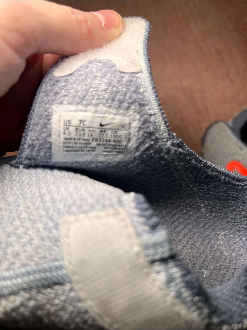 Nike Toddler Size 7 Swoosh 1 Light Blue Slip-On Sneakers APMA approved